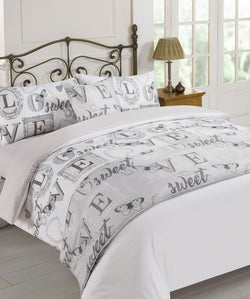 Love Sweet Love Bed In A Bag Grey Complete Bed Set