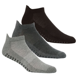 6 Pairs Mens Gripper Sole Sport Trainer Socks Plain Size 6-11