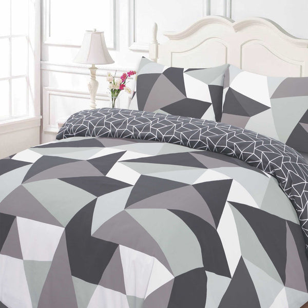 Shapes Black Grey Duvet Set