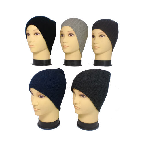 Skull Ribbed Beanie Hat