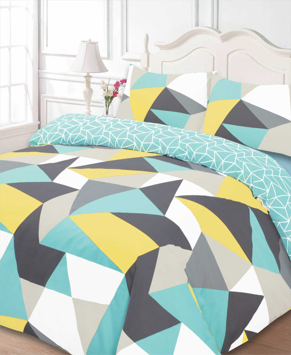 Shapes Blue Grey Duvet Set