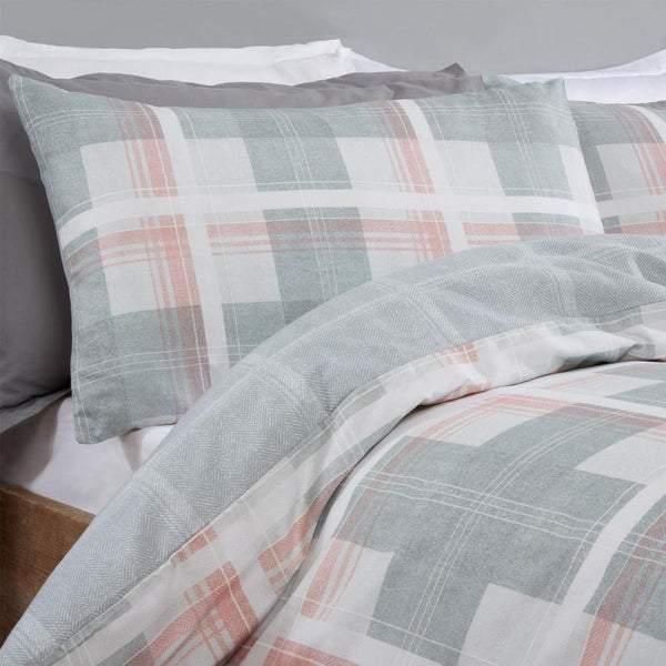 Denim Check Pink Duvet Set