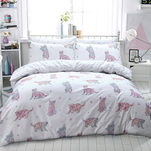 Cat Multi Colour Print Duvet Set