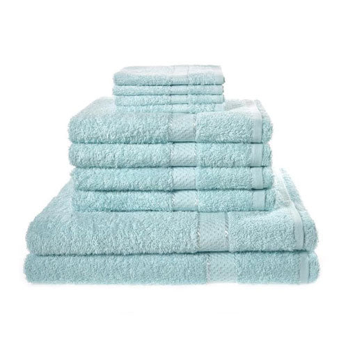 10 Piece Luxury Towel Bale Set With Ribbon Duck Egg