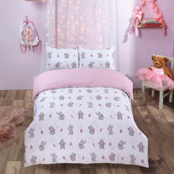 Children Ellie Elephant Reversible Blush Pink Duvet Set