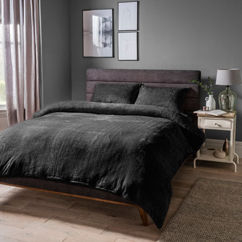 Soft & Cosy Teddy Charcoal Duvet Cover Set