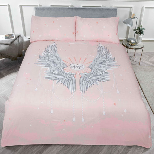 Angel Wing Panel Pink Duvet Cover Set