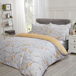 Dreamscene Spring Blossoms Ochre Duvet Cover Set