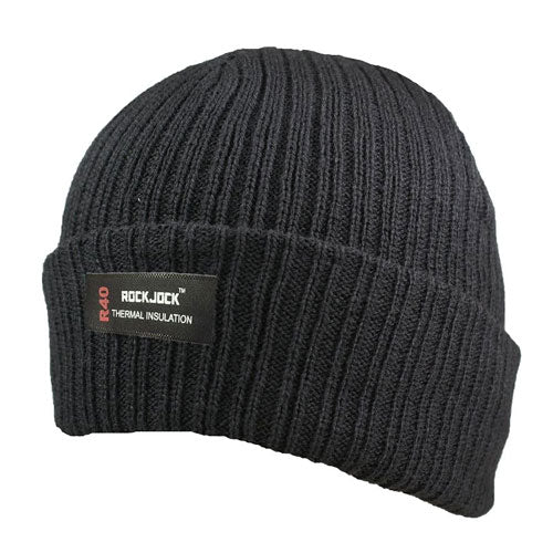 Adult Black Hat With Thermal Lining