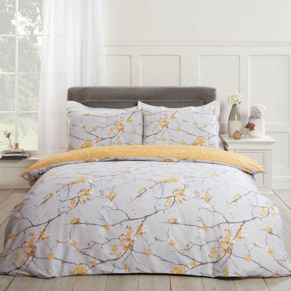 Dreamscene Spring Blossoms Ochre Duvet Cover Set