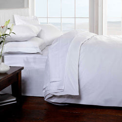 Luxury 100% Cotton Fitted White Bed Sheet