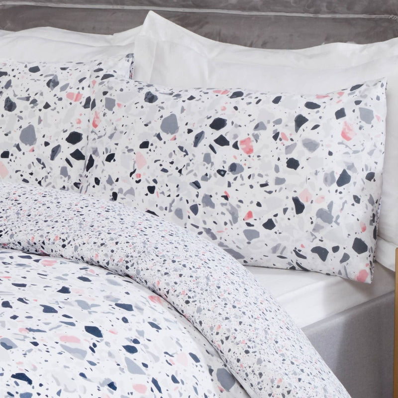 Terrazzo Geometric Blush Pink Duvet Set