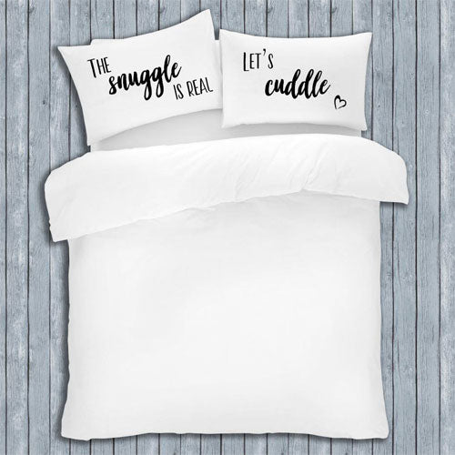 2 Pack Novelty Slogan White Pillow Cases