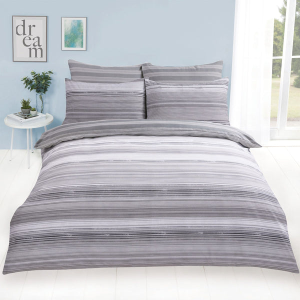 Speckle Stripe Design Grey Duvet Set