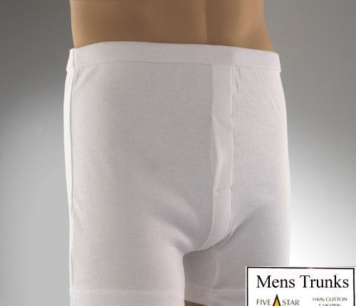 6 12 Packs Mens White Trunks Cotton Size Medium - 2XL