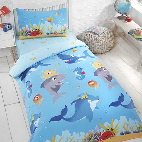 Children Sea Life Reversible Single Duvet Set