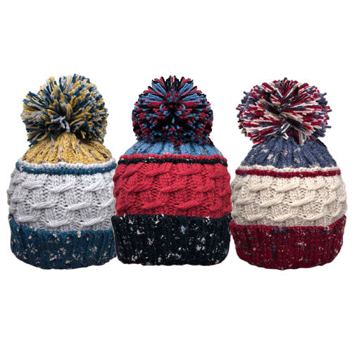 Unisex Bobble Ski Winter Hat