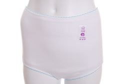 3 Pack Ladies Cotton Coloured Trim Full Brief Size 10 -24