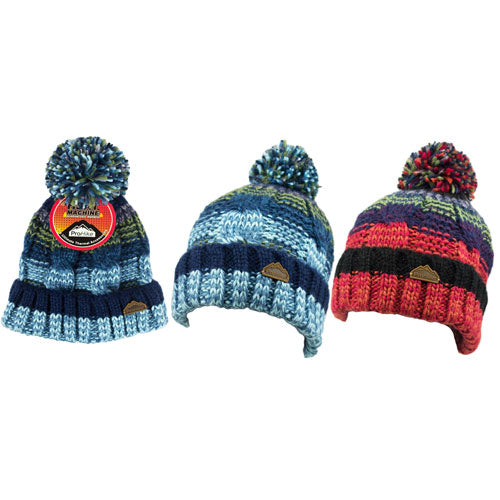 Mens Heat Machine Pom Pom Ski Winter Hat