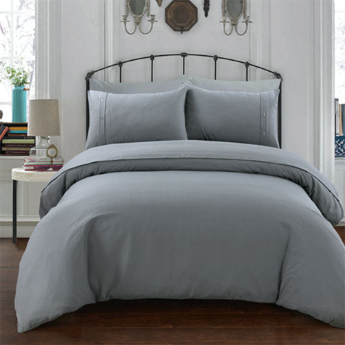 Waffle Grey Hotel Quality Luxury Duvet Set