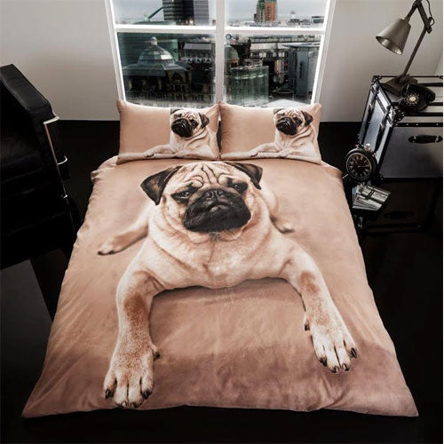 3D PUG DOG DUVET SET