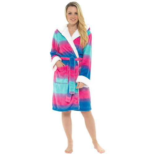 Ladies Unicorn Hooded Dressing Gown Size 8 -22