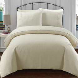 Waffle Cream Hotel Quality Luxury Duvet Set