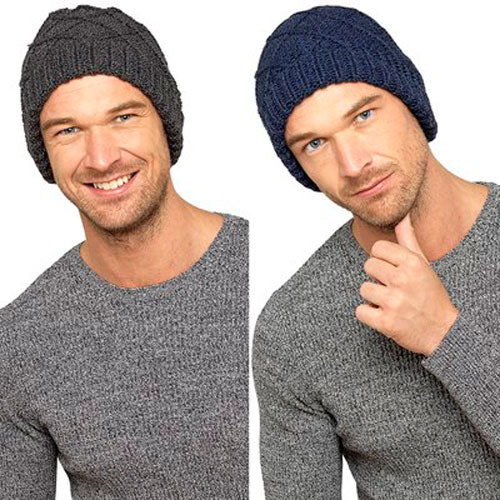 Mens Cable Knit Beanie Hat