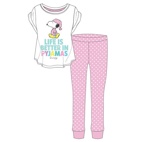 Ladies Official Snoopy Life Pyjamas Size 8-22