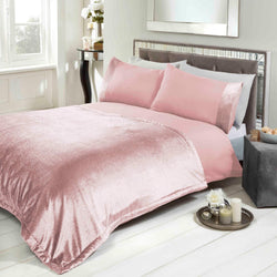 Sienna Glitter Velvet Blush Pink Duvet Set