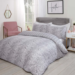 Snake Skin Design Print Silver Duvet Set