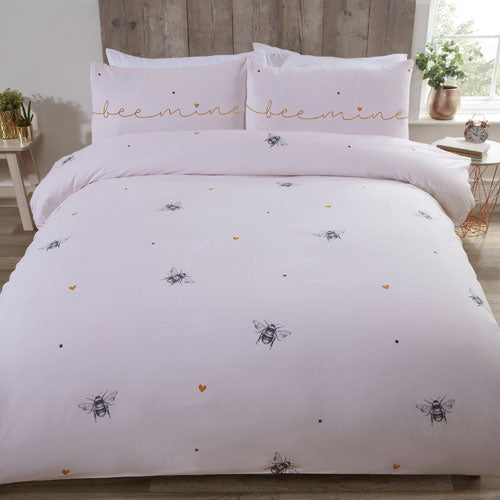 Bee Mine Made With Love Design Duvet Cover Set