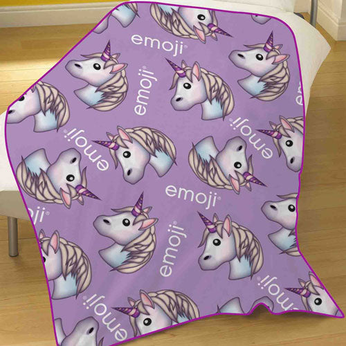 Emoji Unicorn Fleece Blanket Throw