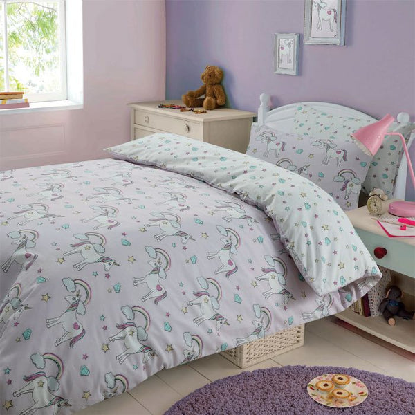 Magical Unicorn Purple Duvet Set