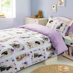 Pet Love Lilac White Duvet Set