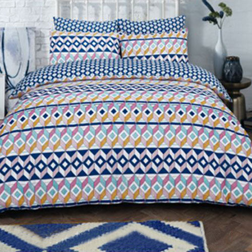 Geometric Stripe Print Duvet Cover Set