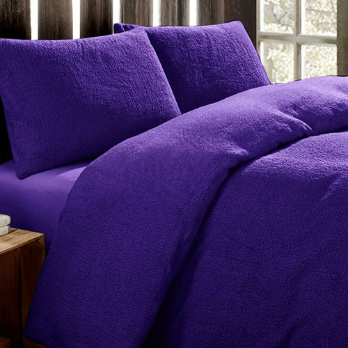 Super Soft Teddy Fleece Purple Duvet Set