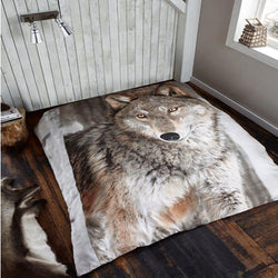 WOLF MINK FAUX THROW