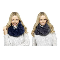 Ladies Textured Fur Snood Scarf