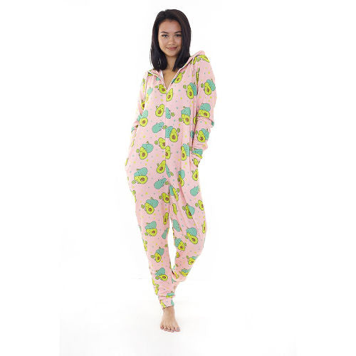 Avocado Printed Slim Fitting Onesie With Hood Size XS - L