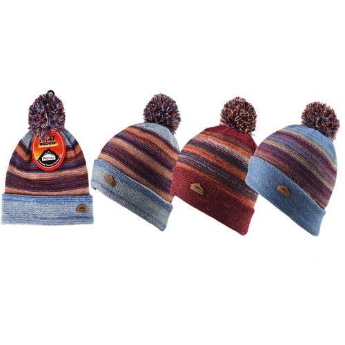 Mens Heat Machine Pom Pom Hat Space Dyed