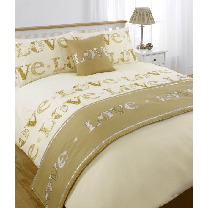 Love In Bed In A Bag Gold Duvet Set