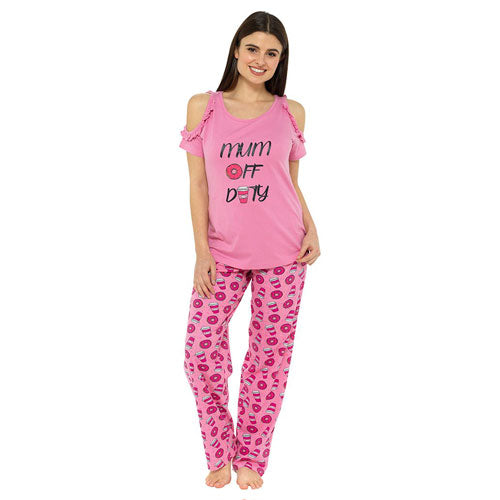 Ladies Novelty Mum's Off Duty Pyjamas Size 8-22