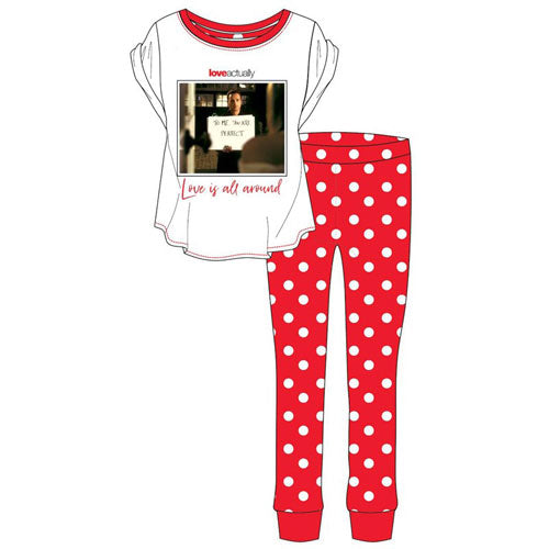 Ladies Official Love Actually Picture Pyjamas Size 8 - 22