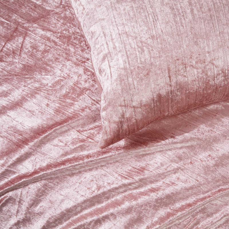 Sienna Valencia Crushed Velvet Blush Pink Duvet Set