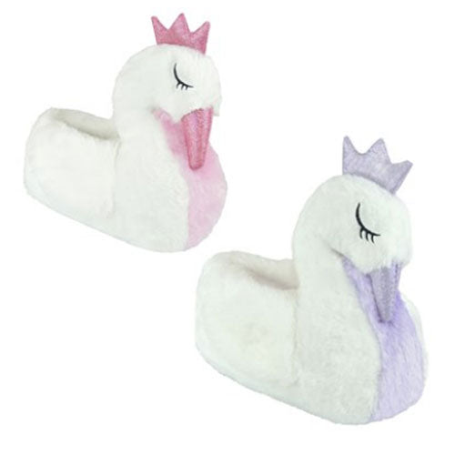 Girls Swan Design Slippers