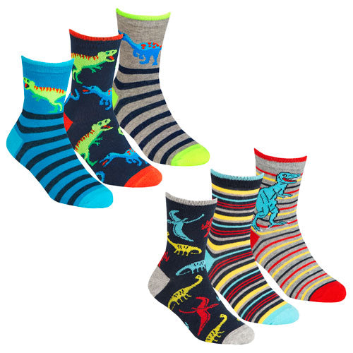 Boys 3 Pack Socks Dinosaur