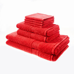 Luxury 8 Piece Oxford Red Towel Bale