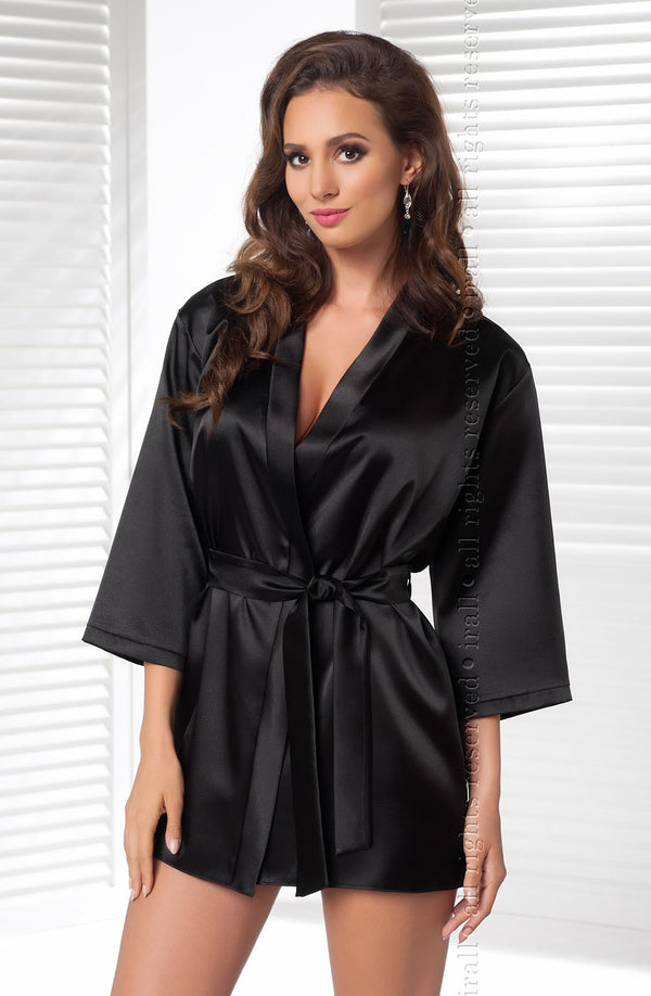 Aria Dressing Gown Black Size Small - XXL