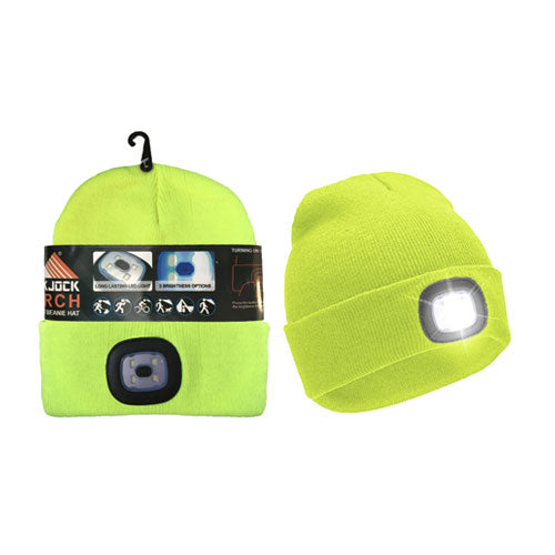 Adults Hat With Removable Torch Light Yellow